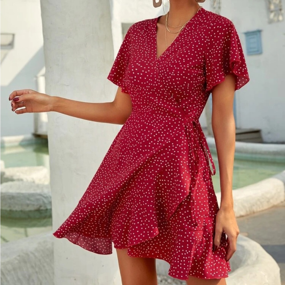 Red and White Polka Dot Shein Dress